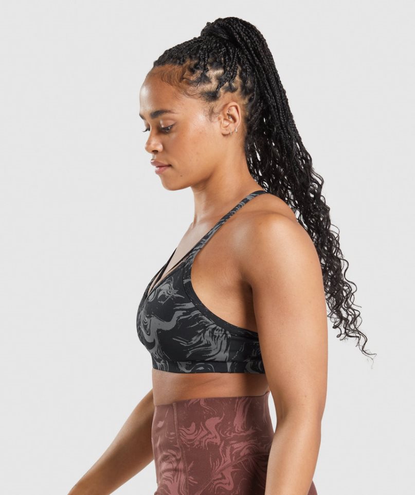 Women's Gymshark GS Power Sports Bra Black | CA 510NDA